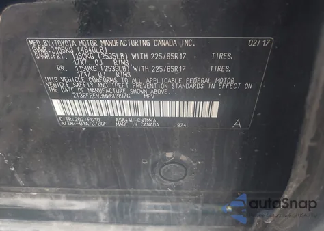 2017 Toyota Rav4 Xle from USA, damaged, VIN 2T3RFREV3HW609976